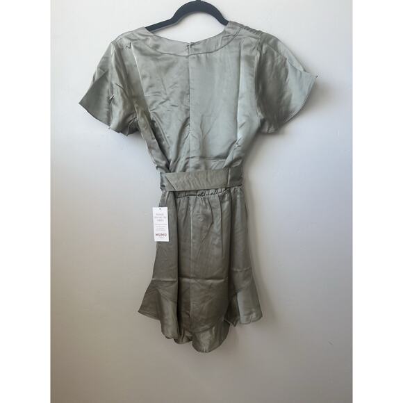 Show Me Your Mumu Say I Do Romper Moss Green Luxe Satin, Wedding Day, Spa, SZ S - Picture 4 of 8